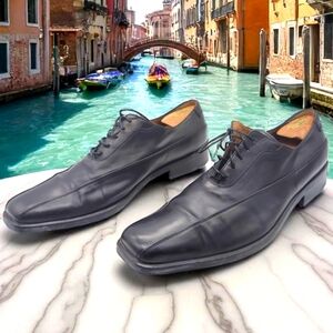 Taryn Rose Sz 13 / 47 Men's Black Leather Dress Shoes Square Toe
